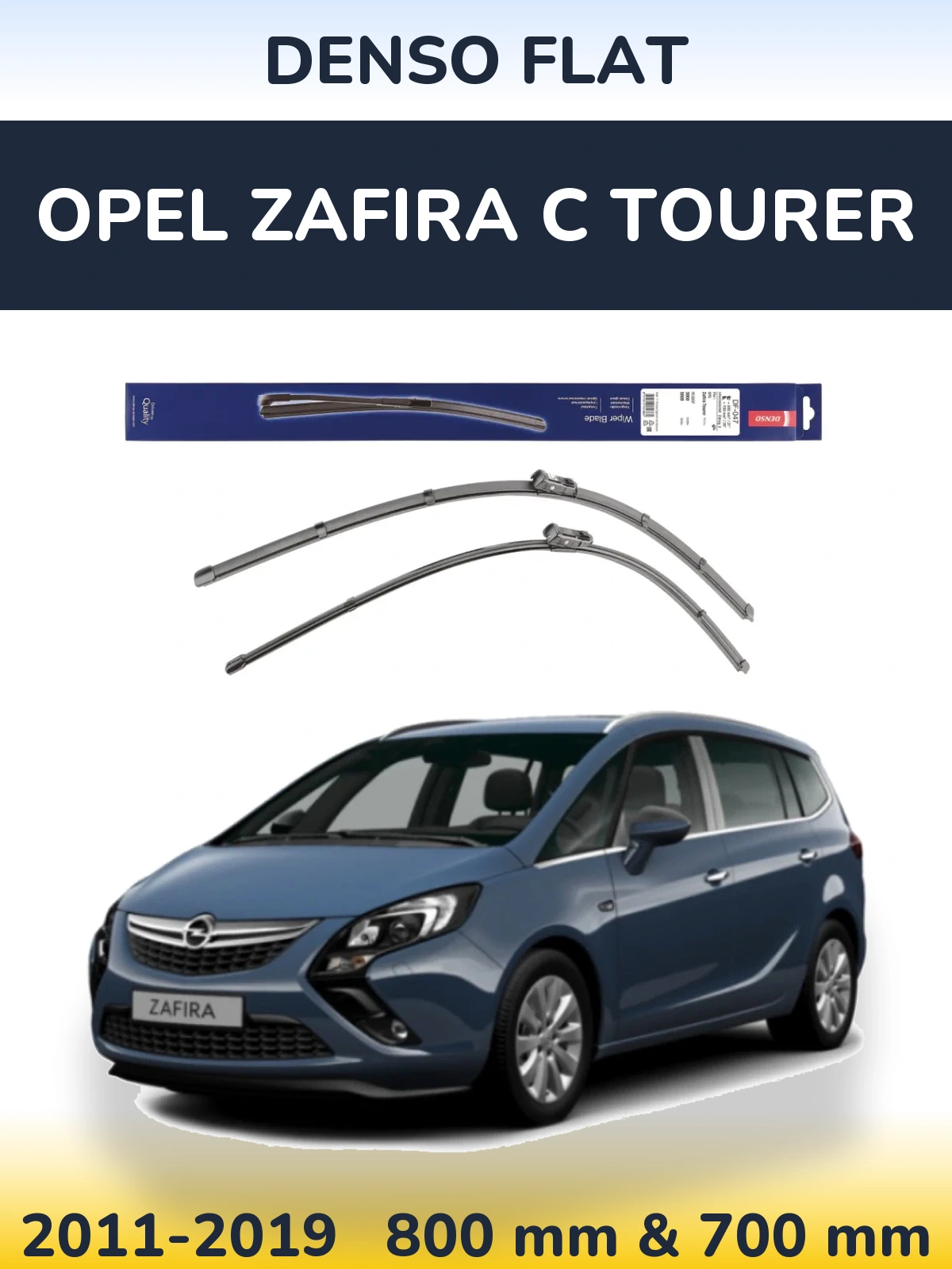 Sada předních stěračů Denso Flat 800 a 700 mm pro Opel Zafira C Tourer 2011-2019