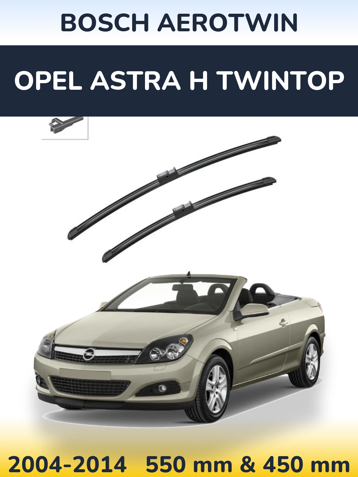 Sada předních stěračů BOSCH AeroTwin 550 a 450 mm pro Opel Astra H TwinTop 2004-2014