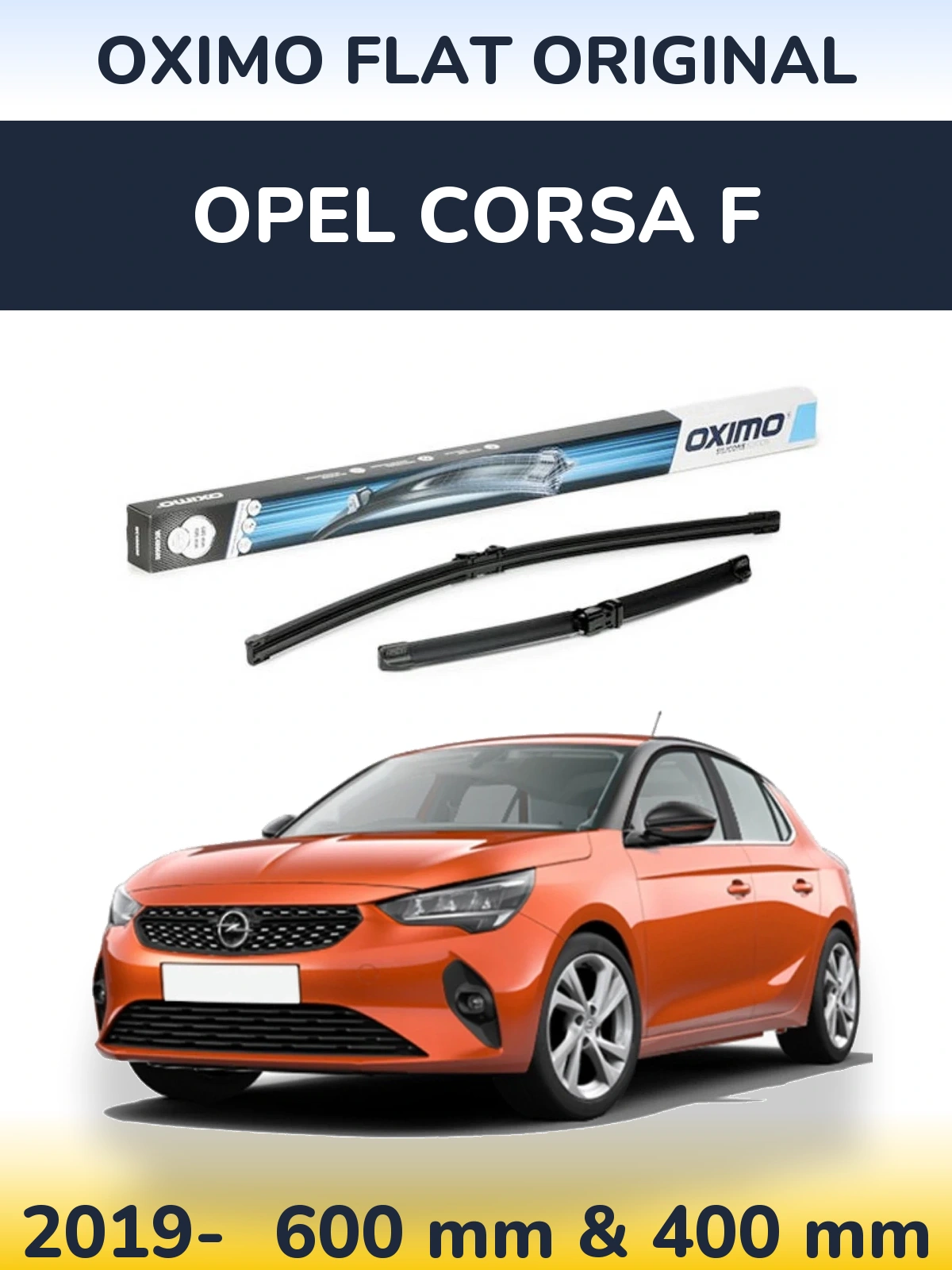 Комплект передніх щіток Oximo Flat Original 600 & 400 мм для Opel Corsa F 2019-2026