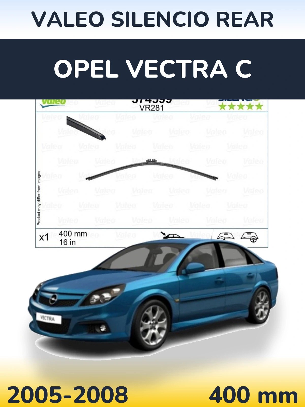 Задня щітка Valeo Silencio Rear 400 мм для Opel Vectra C 2005-2008