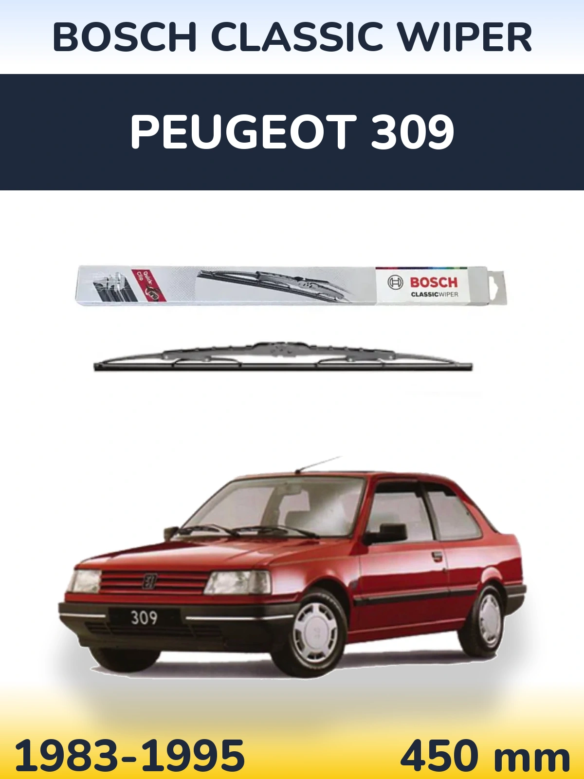 Zadní stěrač BOSCH Classic Wiper 450 mm pro Peugeot 309 1983-1995