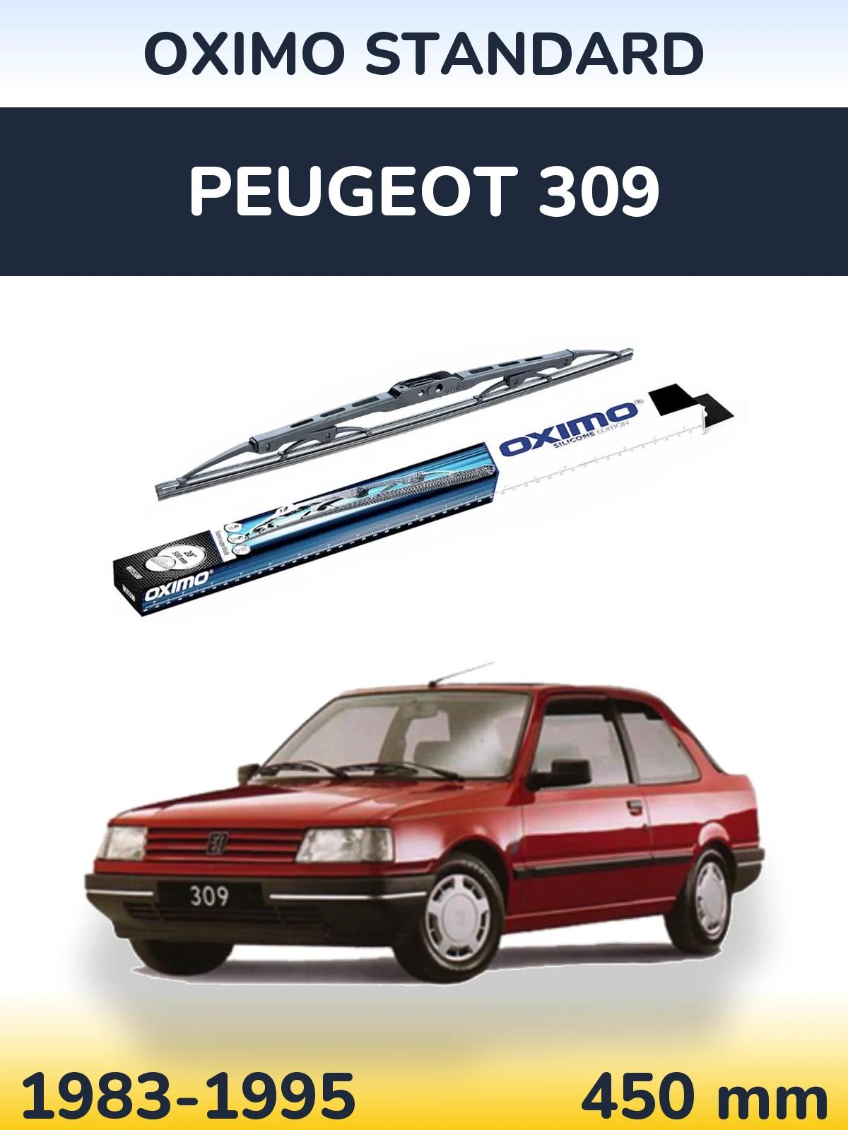 Zadní stěrač Oximo Standard 450 mm pro Peugeot 309 1983-1995