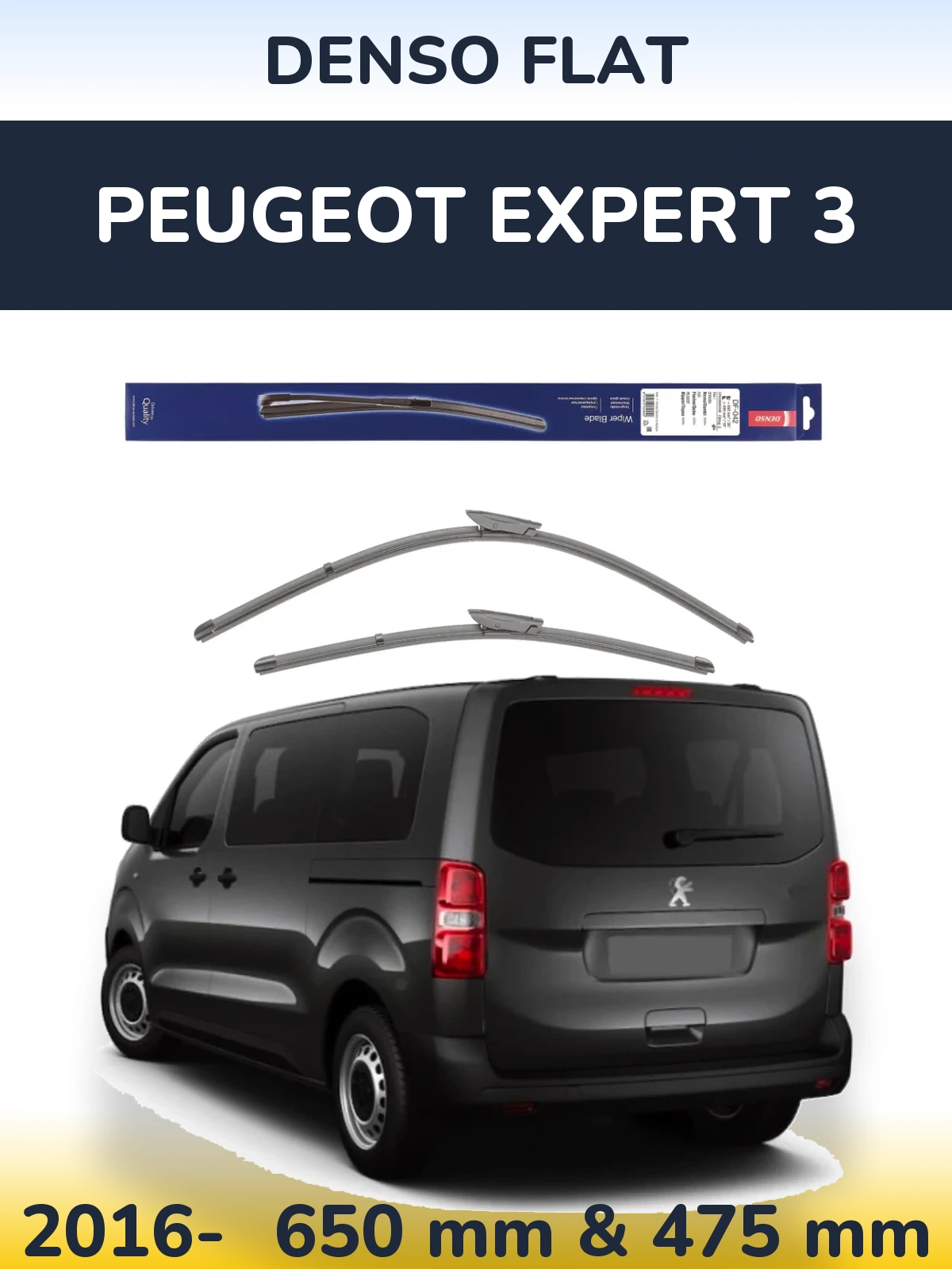 Sada předních stěračů Denso Flat 650 a 450 mm pro Peugeot Expert 3 2016-2026