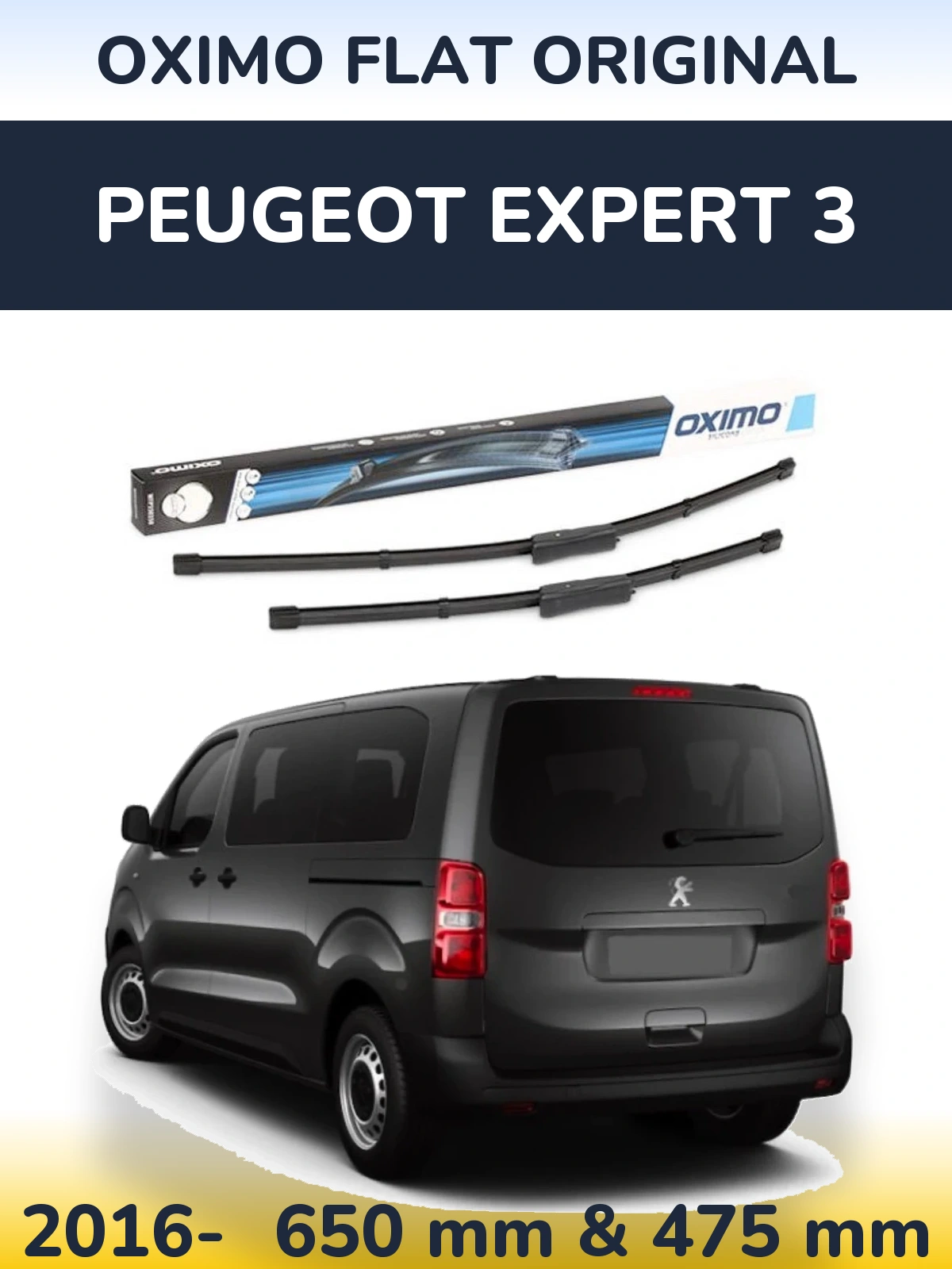 Sada předních stěračů Oximo Flat Original 650 a 475 mm pro Peugeot Expert 3 2016-2026