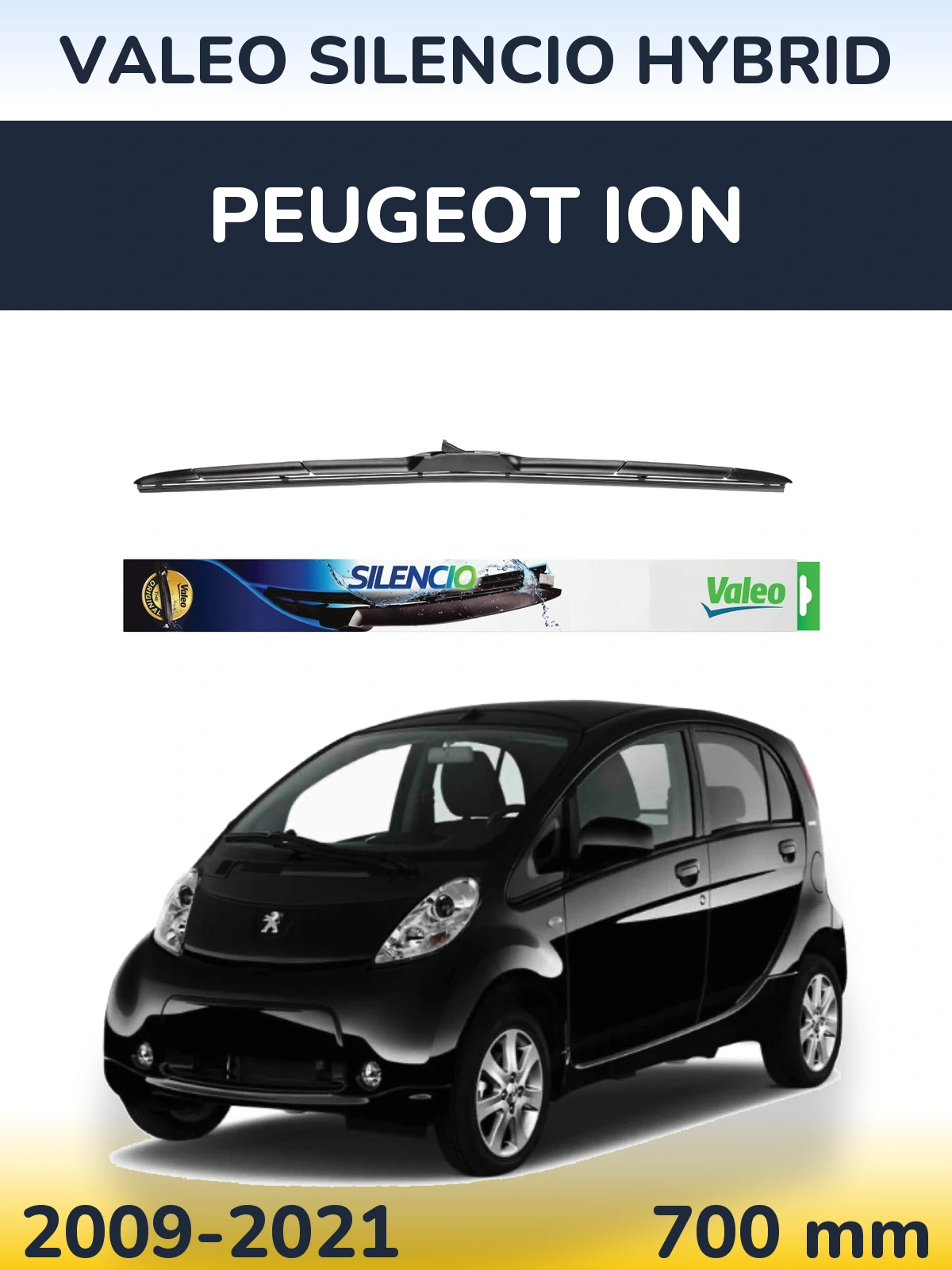 Přední stěrač Valeo Silencio Hybrid 700 mm pro Peugeot iOn 2009-2021