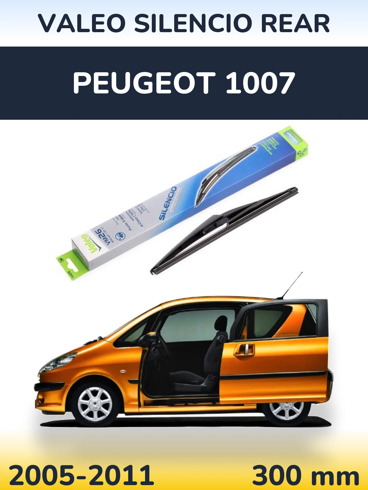 Zadní stěrač Valeo Silencio Rear 300 mm pro Peugeot 1007 2005-2011