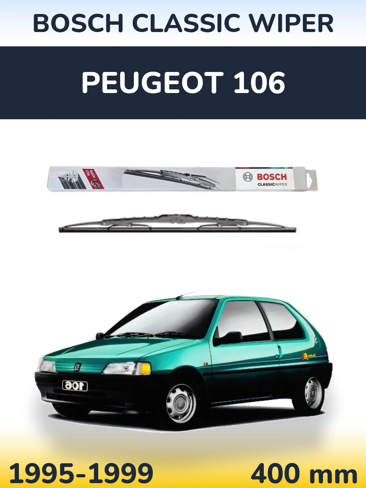Zadní stěrač BOSCH Classic Wiper 400 mm pro Peugeot 106 1995-1999