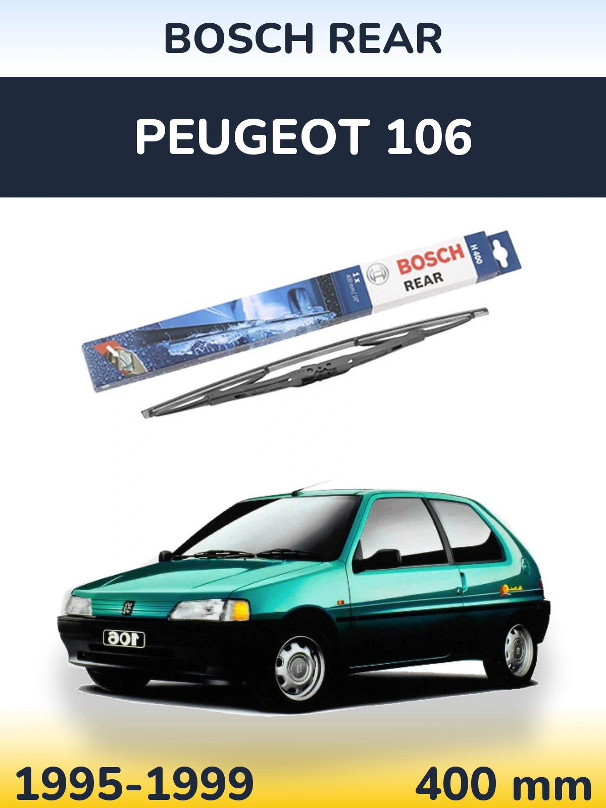 Zadní stěrač BOSCH Rear 400 mm pro Peugeot 106 1995-1999