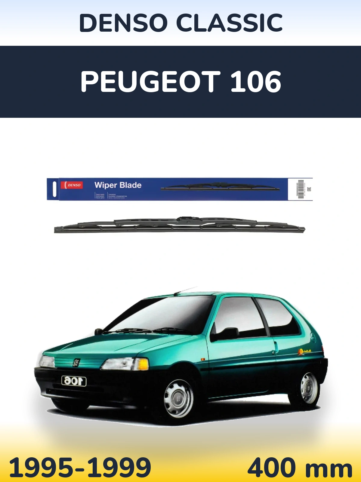 Zadní stěrač Denso Classic 400 mm pro Peugeot 106 1995-1999