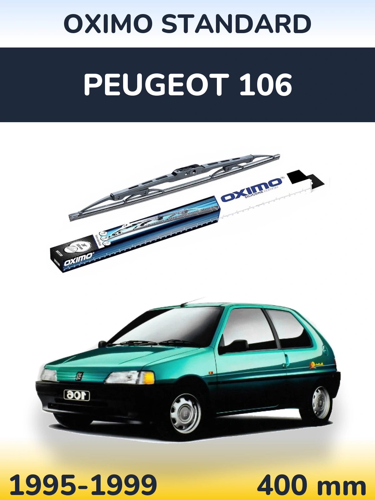 Zadní stěrač Oximo Standard 400 mm pro Peugeot 106 1995-1999
