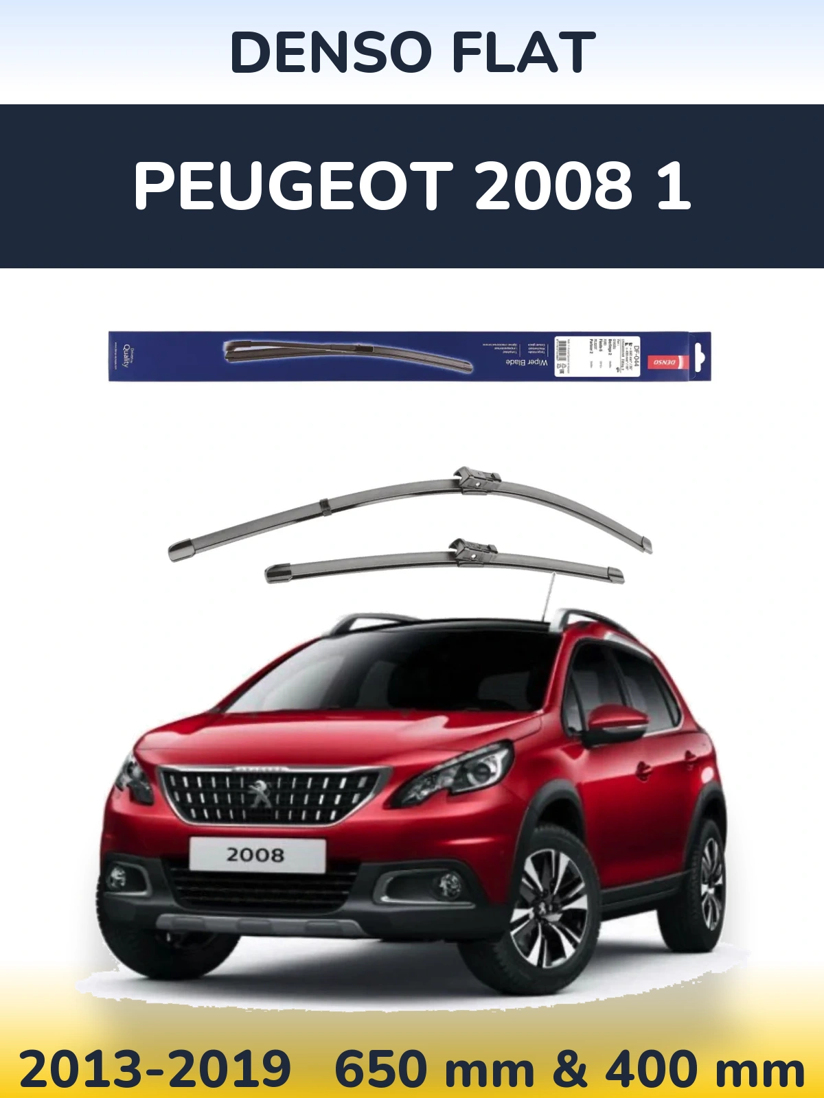 Sada předních stěračů Denso Flat 650 a 400 mm pro Peugeot 2008 1 2013-2019
