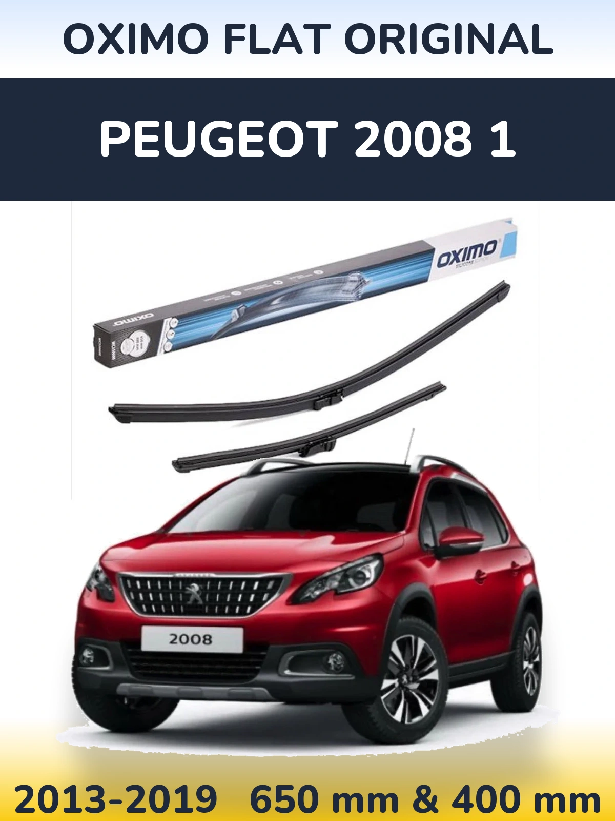 Sada předních stěračů Oximo Flat Original 650 a 400 mm pro Peugeot 2008 1 2013-2019