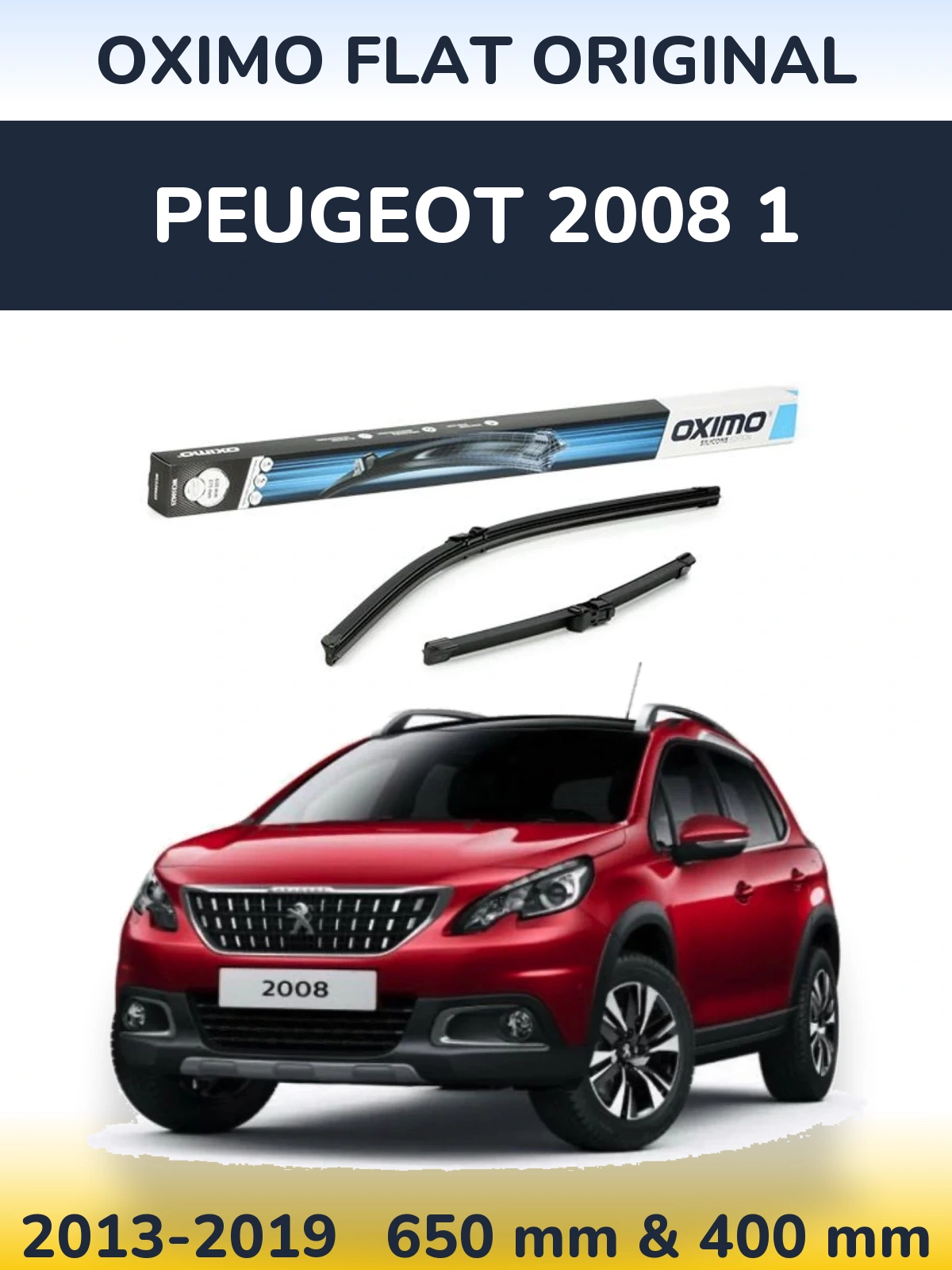 Комплект передніх щіток Oximo Flat Original 650 & 375 мм для Peugeot 2008 1 2013-2019