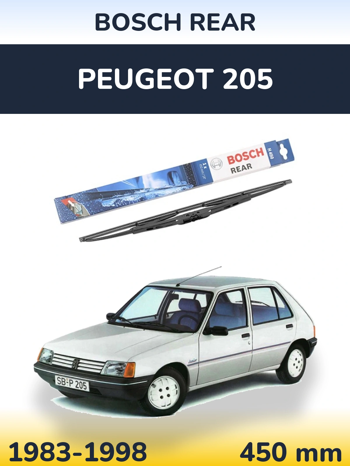 Zadní stěrač BOSCH Rear 450 mm pro Peugeot 205 1983-1998