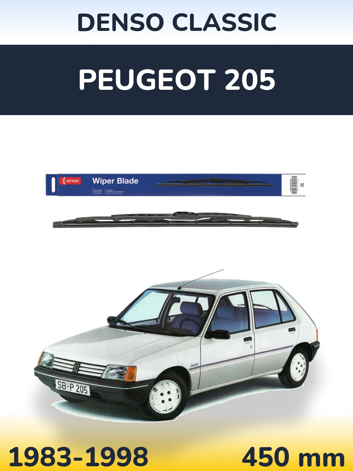 Zadní stěrač Denso Classic 450 mm pro Peugeot 205 1983-1998