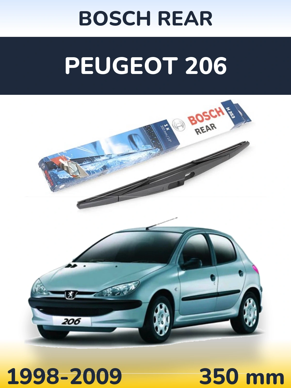 Zadní stěrač BOSCH Rear 350 mm pro Peugeot 206 1998-2009