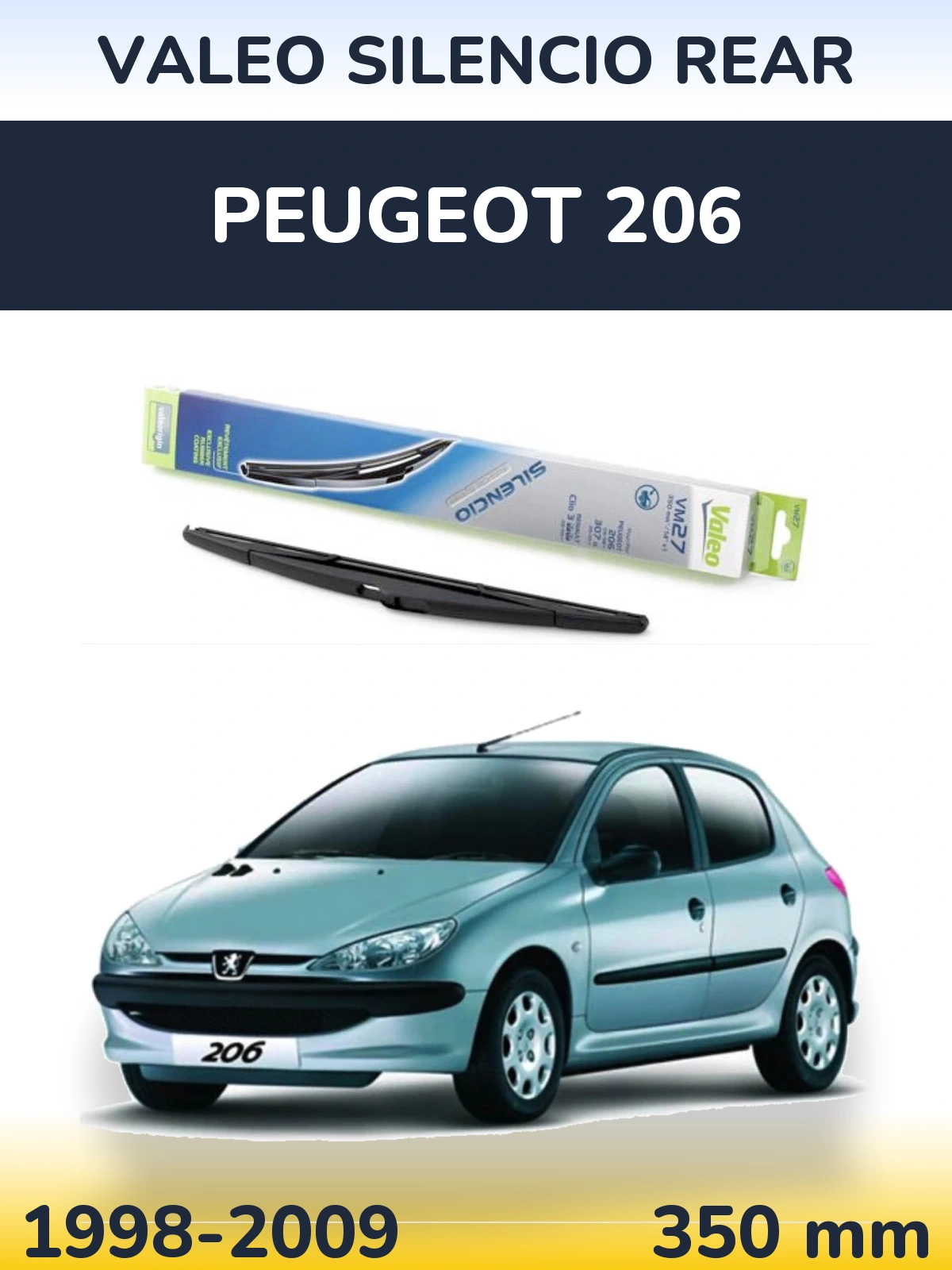Zadní stěrač Valeo Silencio Rear 350 mm pro Peugeot 206 1998-2009