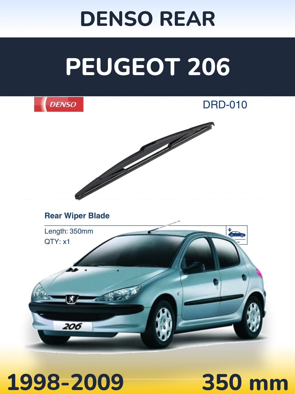 Zadní stěrač Denso Rear 350 mm pro Peugeot 206 1998-2009