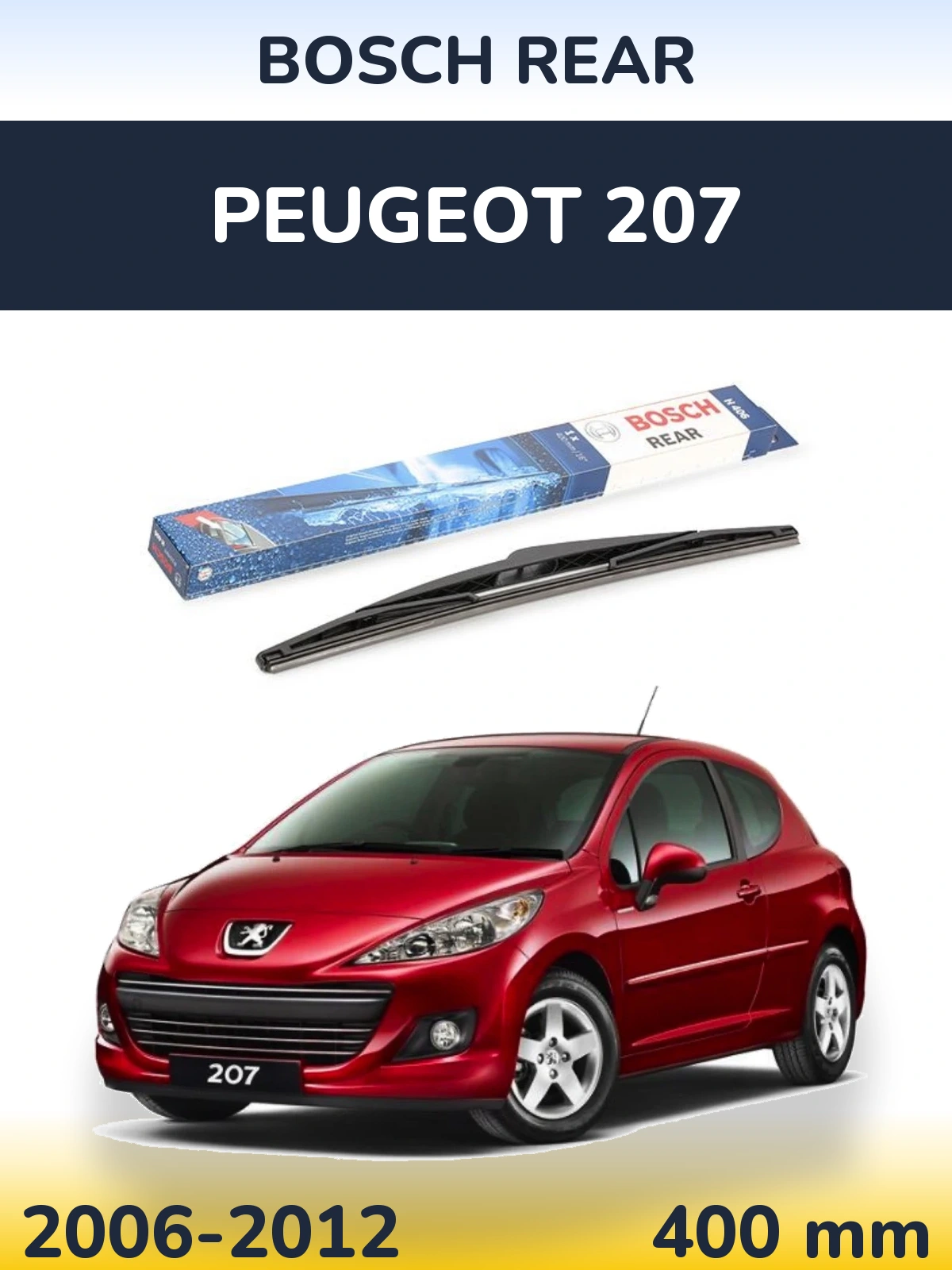 Zadní stěrač BOSCH Rear 400 mm pro Peugeot 207 2006-2012