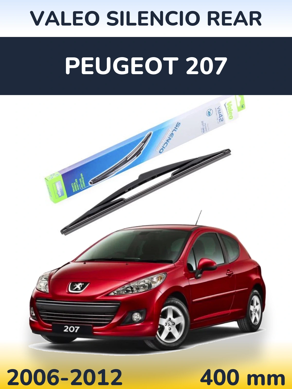Zadní stěrač Valeo Silencio Rear 400 mm pro Peugeot 207 2006-2012