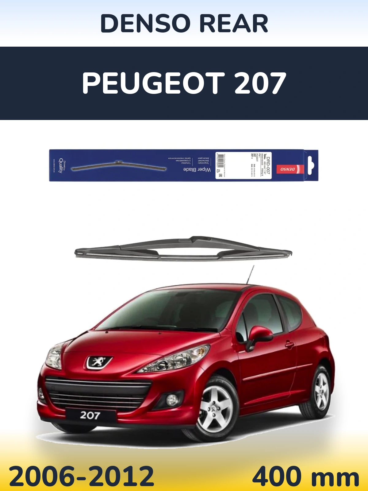 Zadní stěrač Denso Rear 400 mm pro Peugeot 207 2006-2012