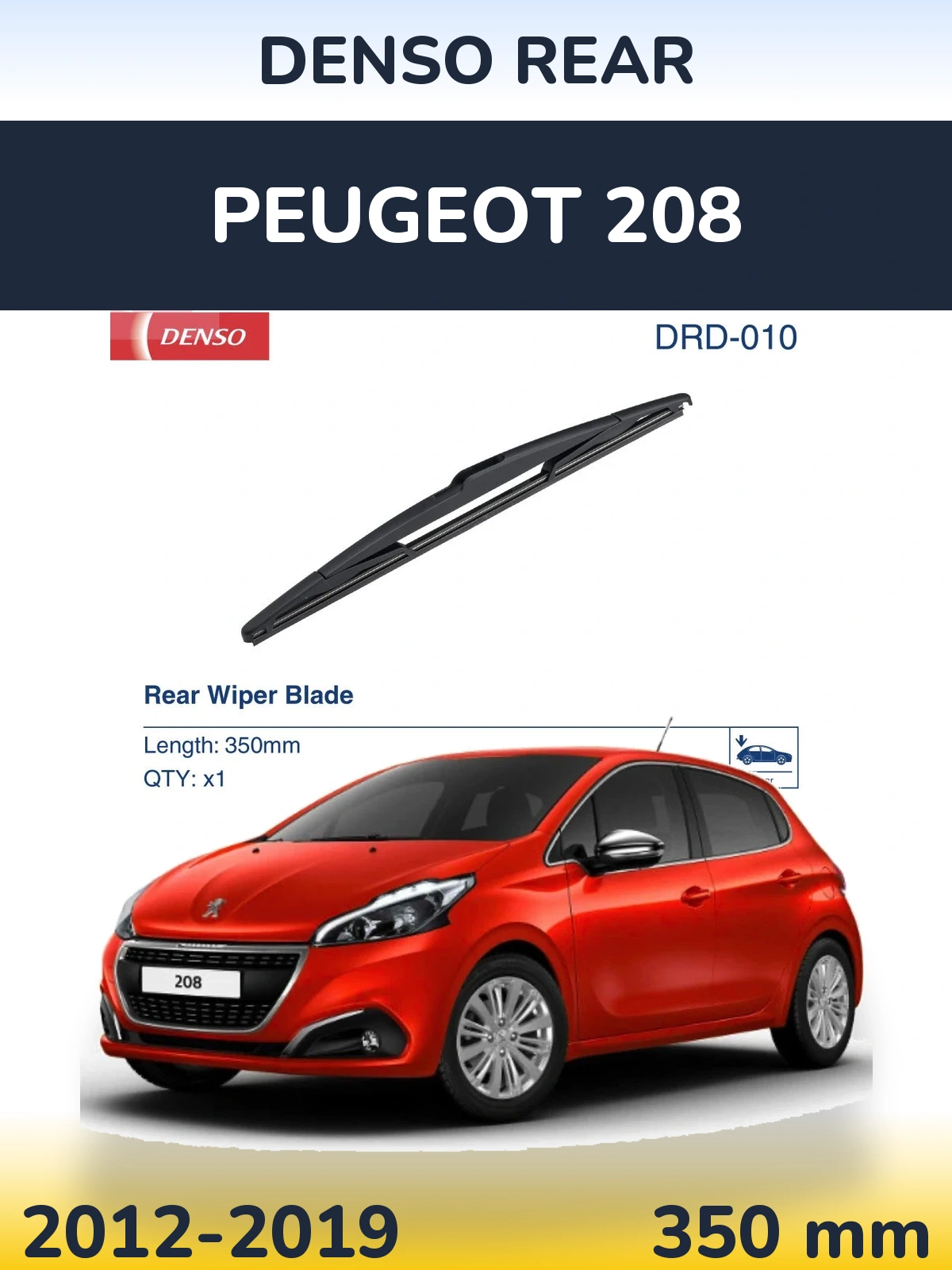 Zadní stěrač Denso Rear 350 mm pro Peugeot 208 2012-2019