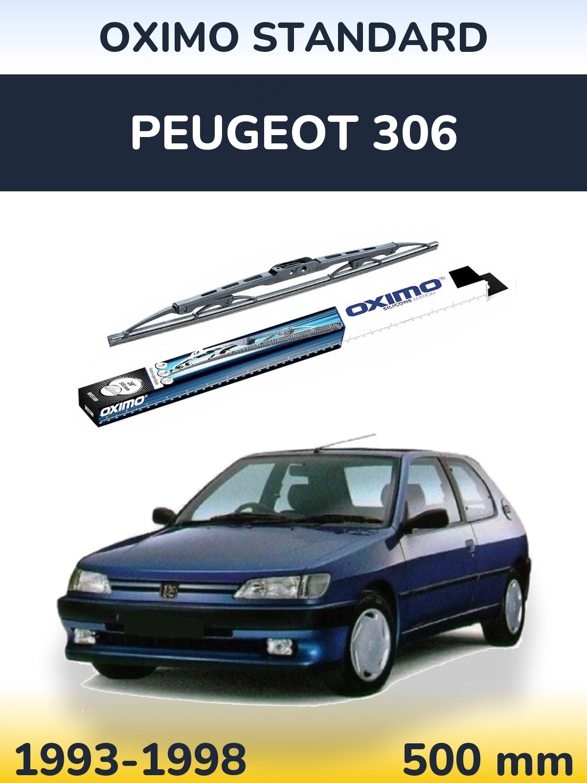 Zadní stěrač Oximo Standard 500 mm pro Peugeot 306 1993-1998