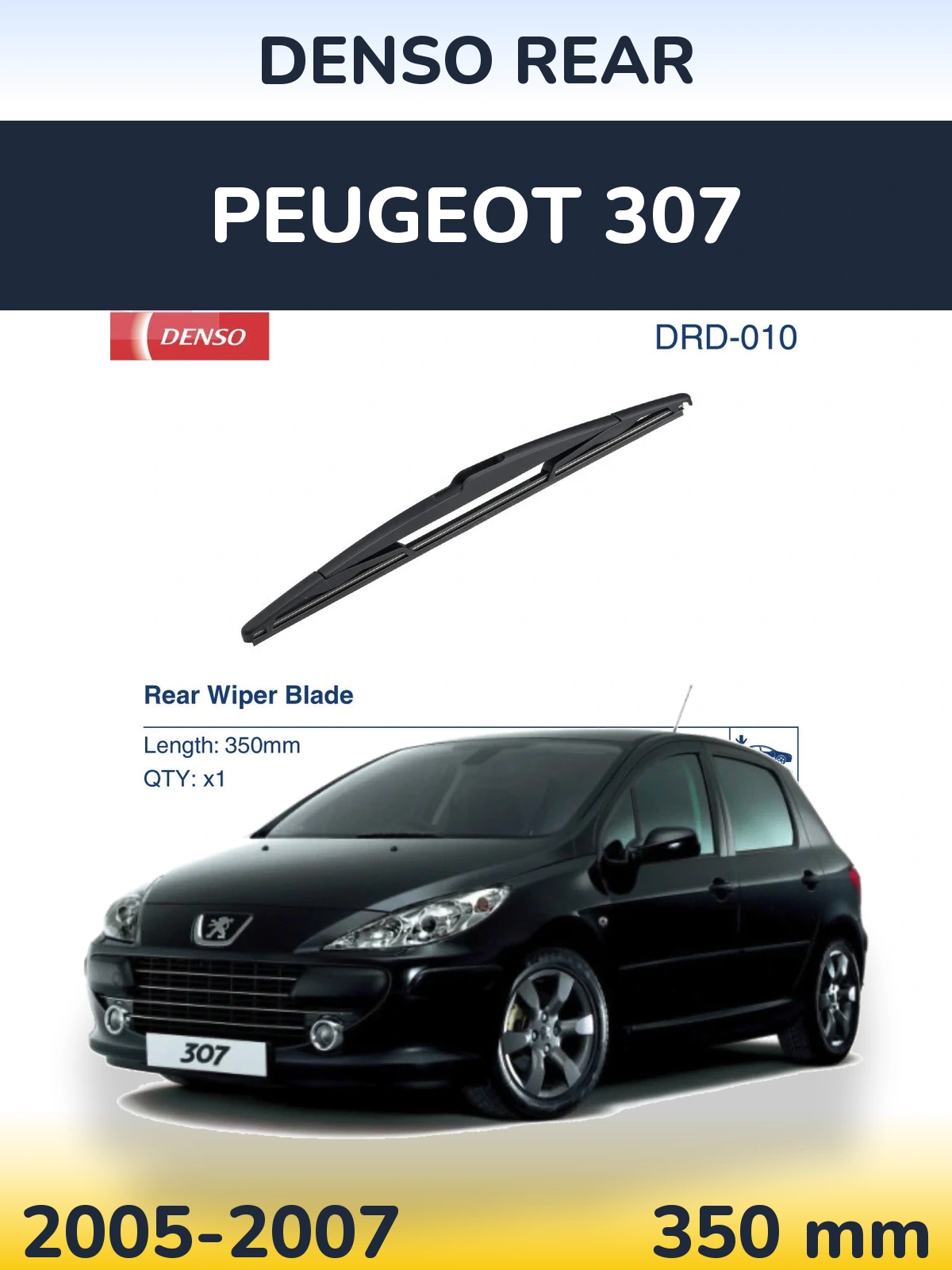 Zadní stěrač Denso Rear 350 mm pro Peugeot 307 2005-2007