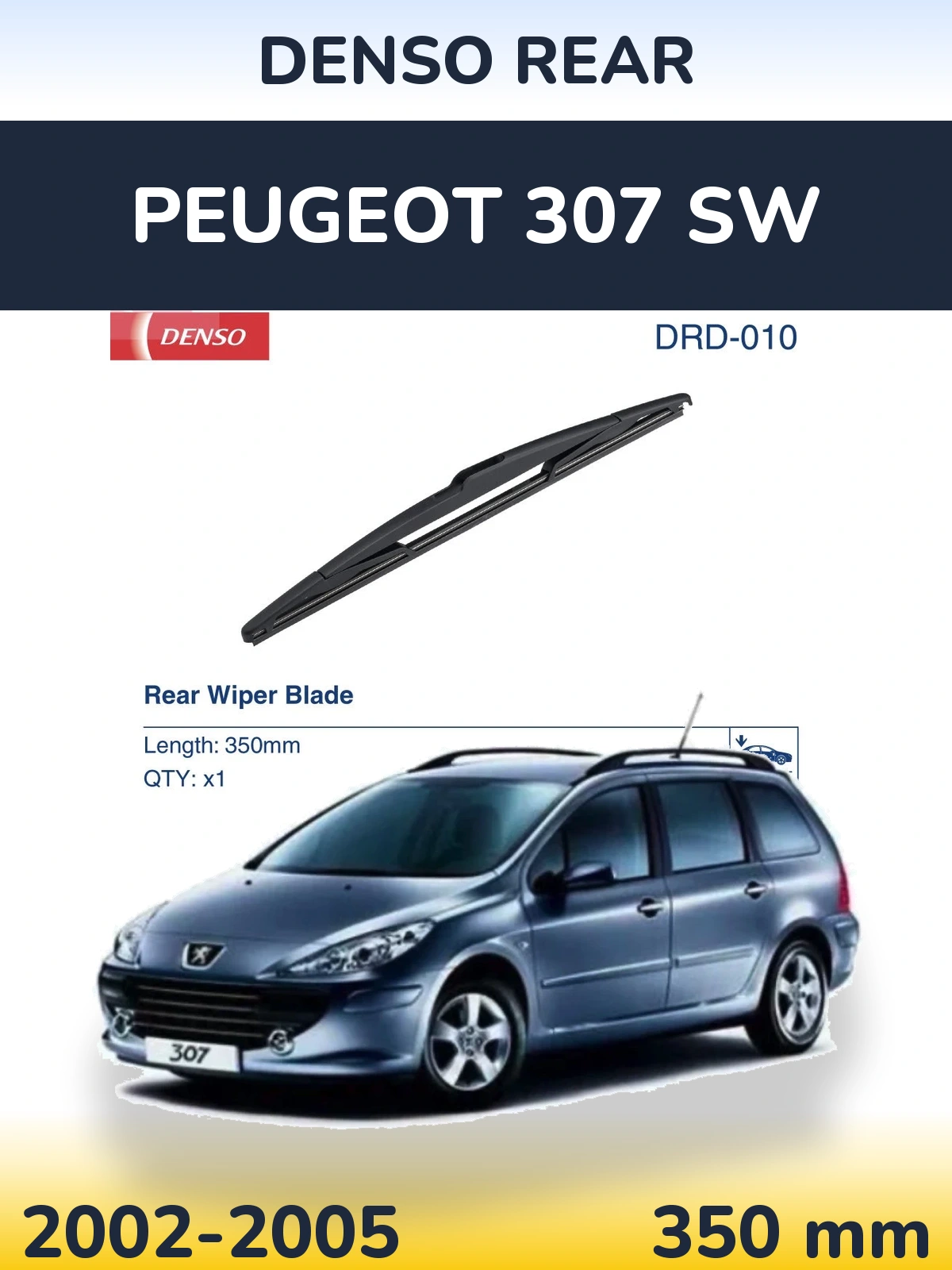 Zadní stěrač Denso Rear 350 mm pro Peugeot 307 SW 2002-2005