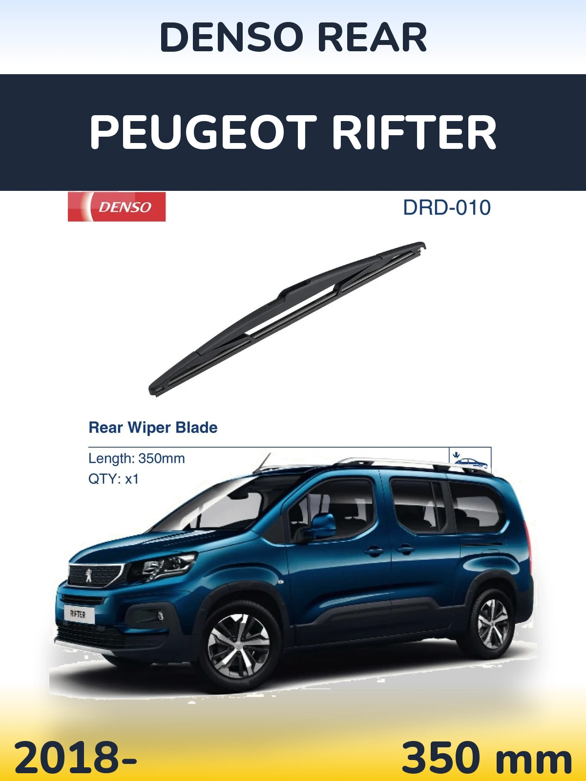 Zadní stěrač Denso Rear 350 mm pro Peugeot Rifter 2018-2026