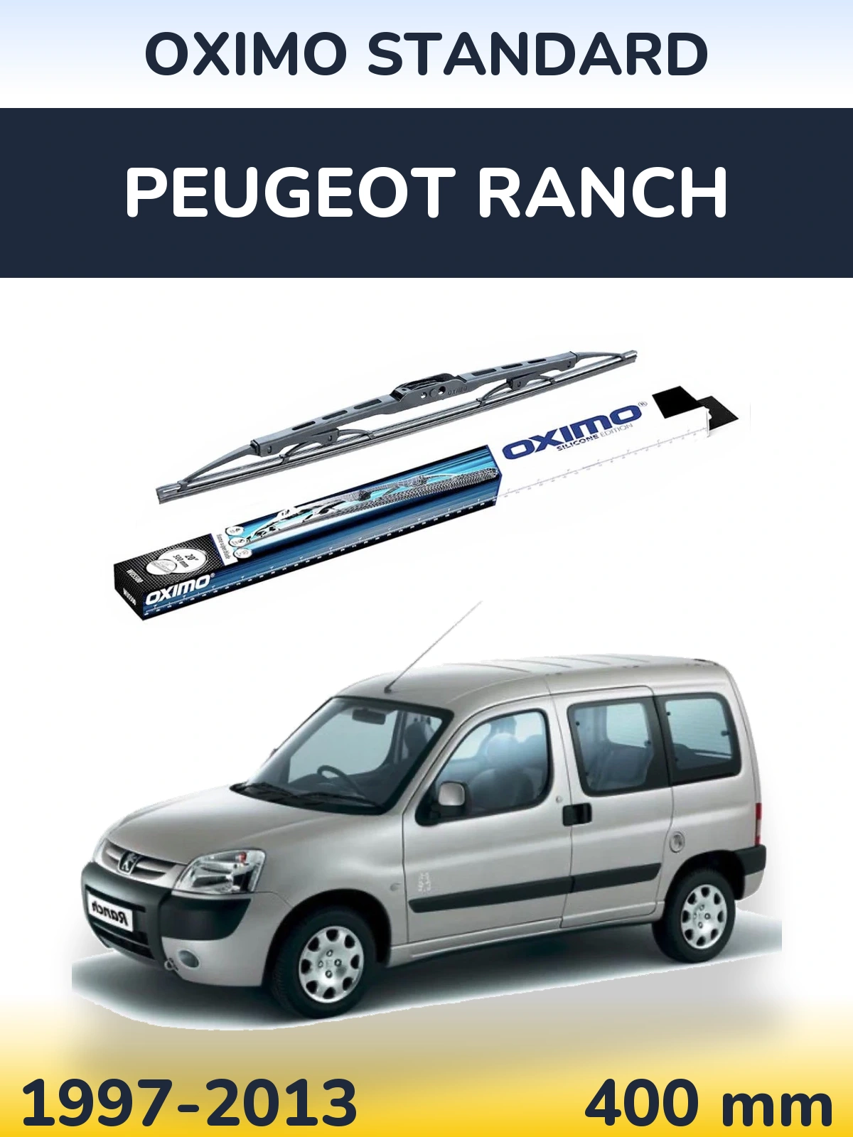 Zadní stěrač Oximo Standard 400 mm pro Peugeot Ranch 1997-2013