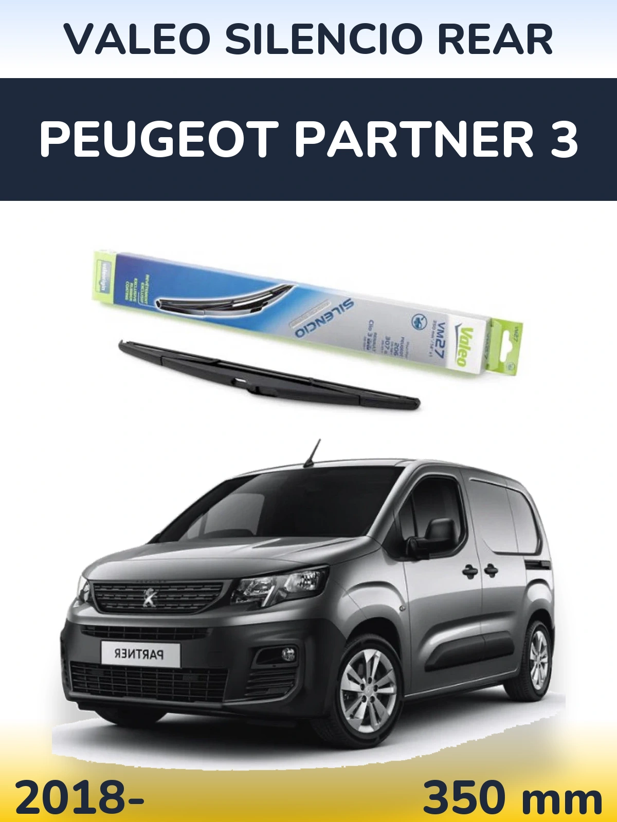 Zadní stěrač Valeo Silencio Rear 350 mm pro Peugeot Partner 3 2018-2026