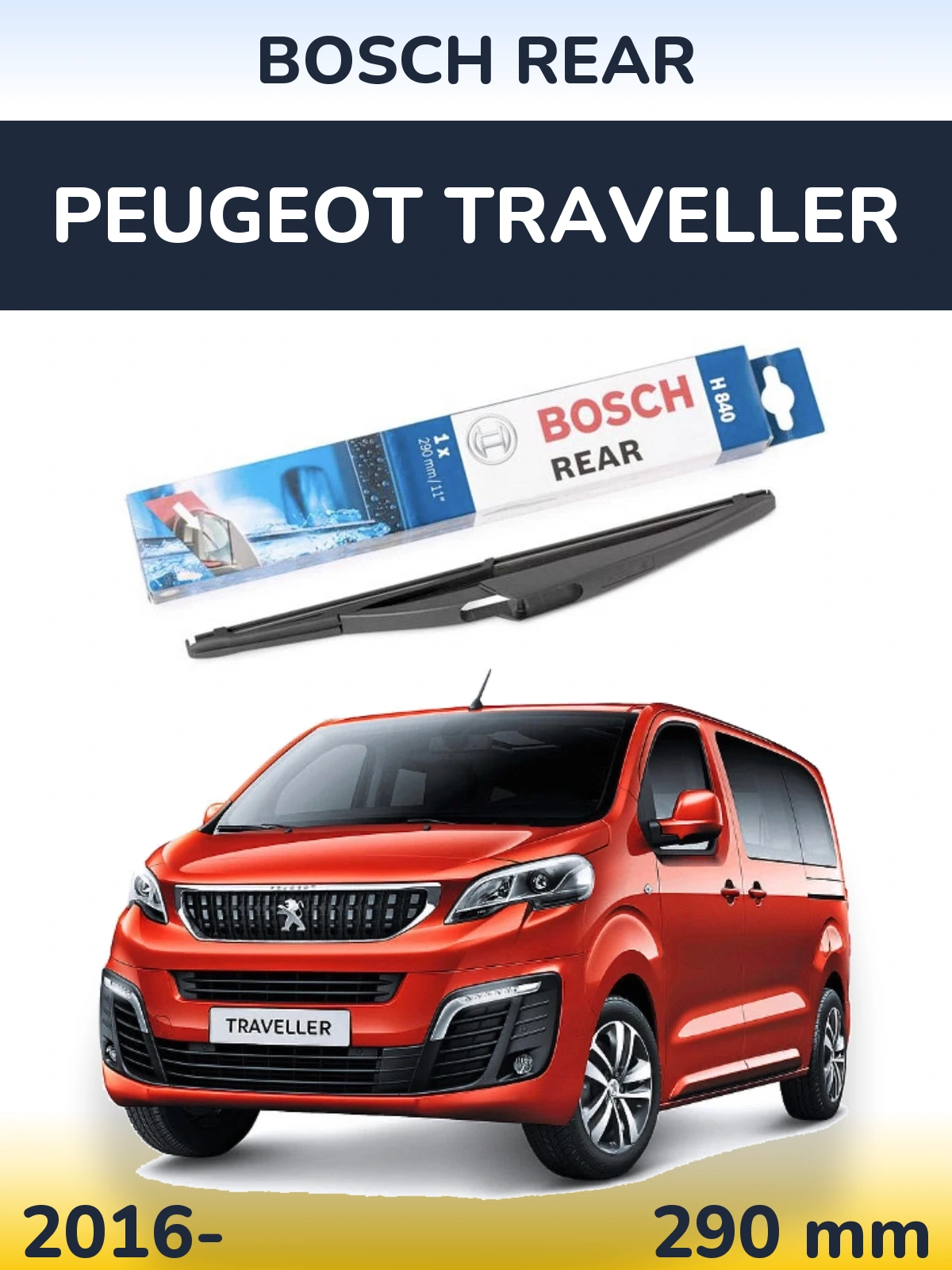 Zadní stěrač BOSCH Rear 290 mm pro Peugeot Traveller 2016-2026