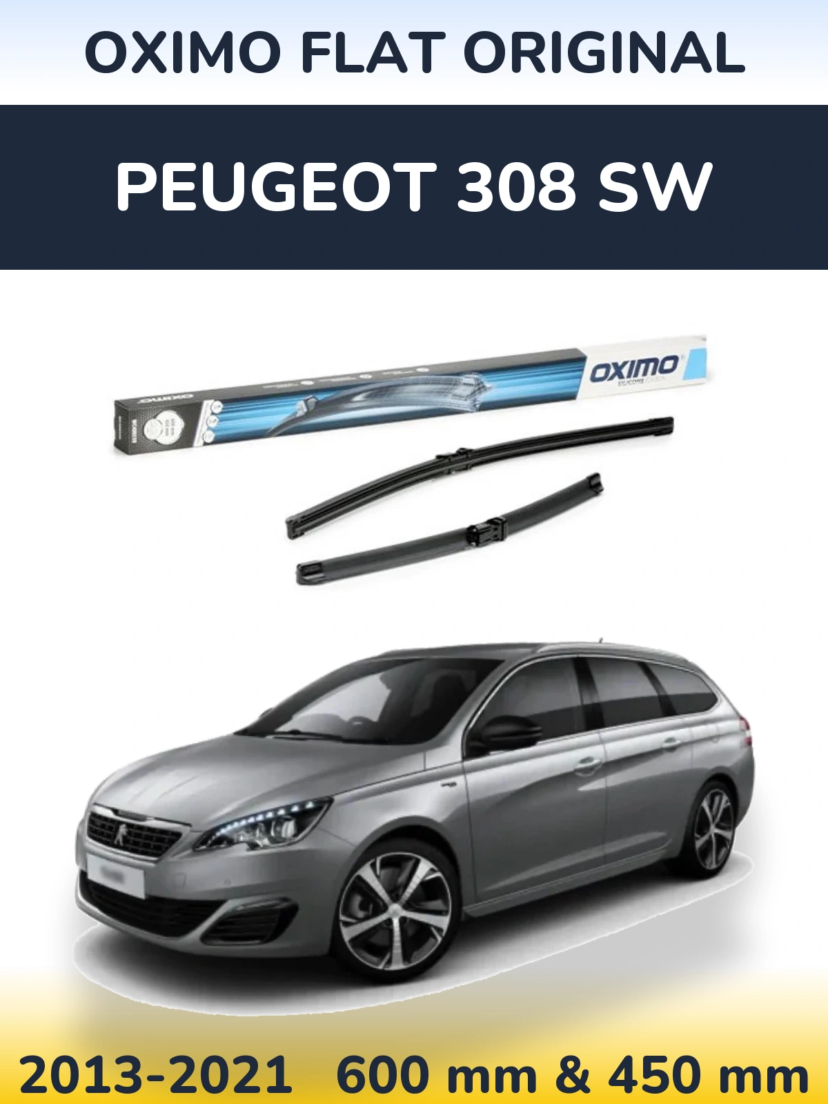 Sada předních stěračů Oximo Flat Original 600 a 450 mm pro Peugeot 308 SW 2013-2021