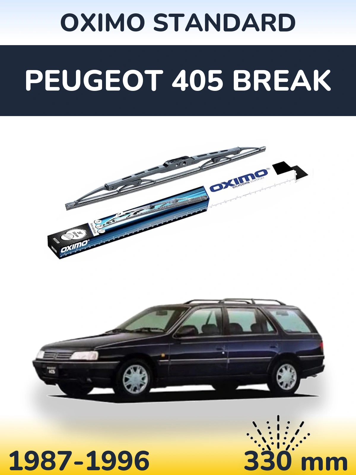 Zadní stěrač Oximo Standard 325 mm pro Peugeot 405 Break 1987-1996