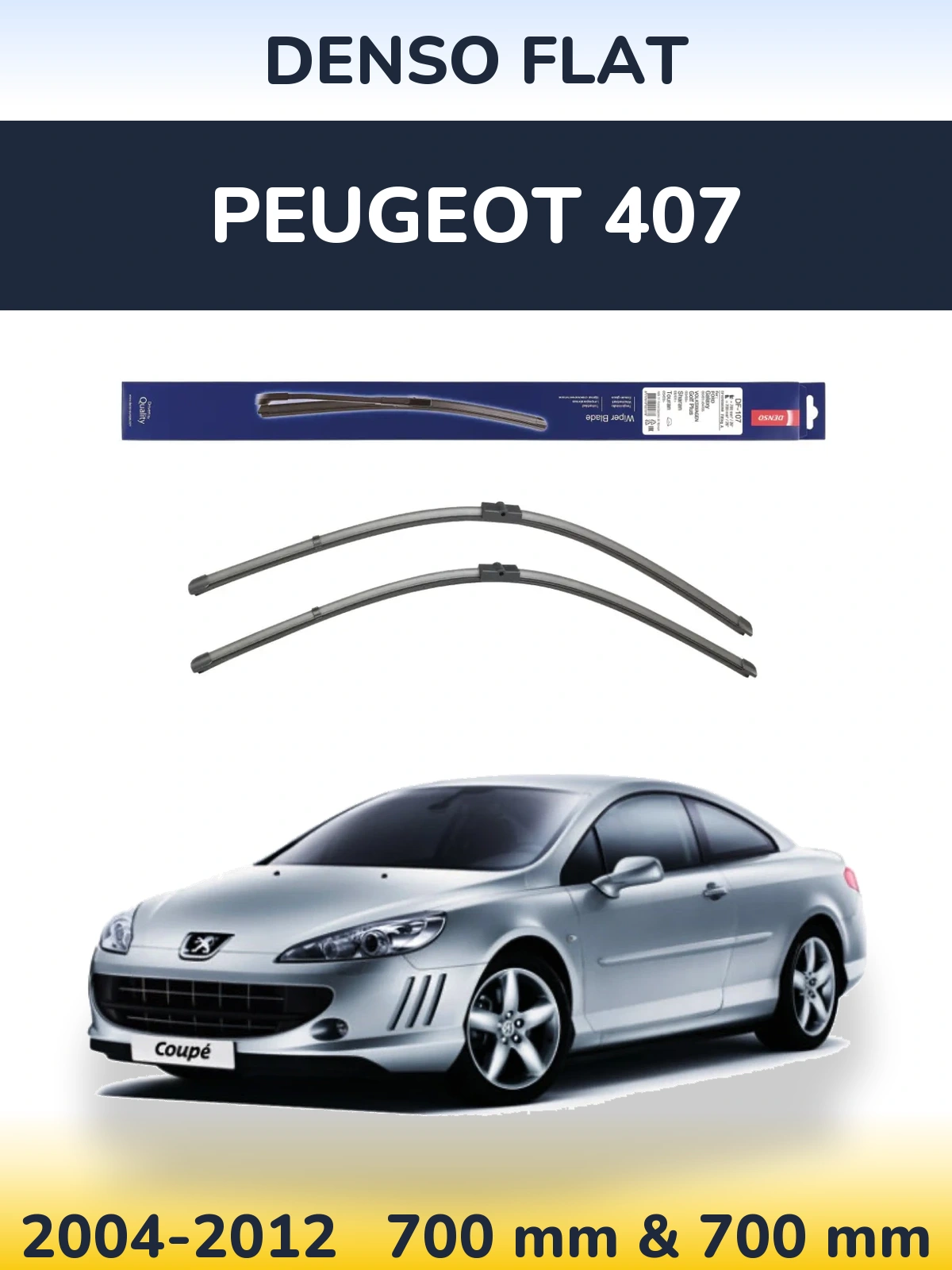 Sada předních stěračů Denso Flat 700 a 700 mm pro Peugeot 407 2004-2012