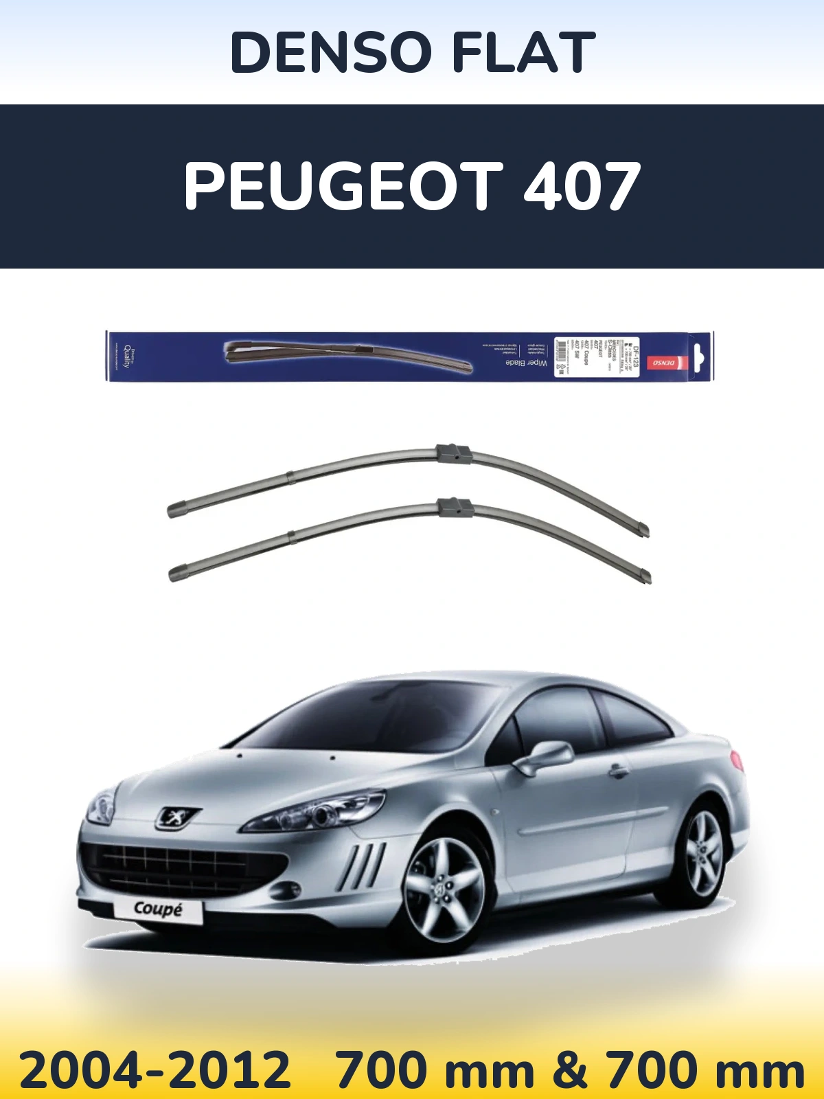 Sada předních stěračů Denso Flat 700 a 700 mm pro Peugeot 407 2004-2012