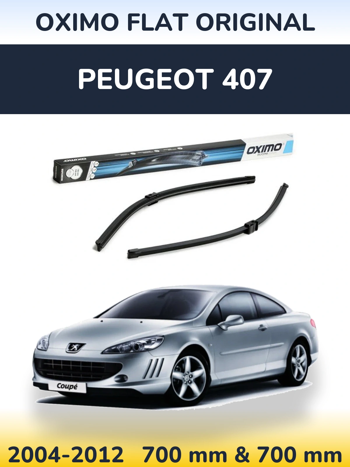 Sada předních stěračů Oximo Flat Original 700 a 700 mm pro Peugeot 407 2004-2012