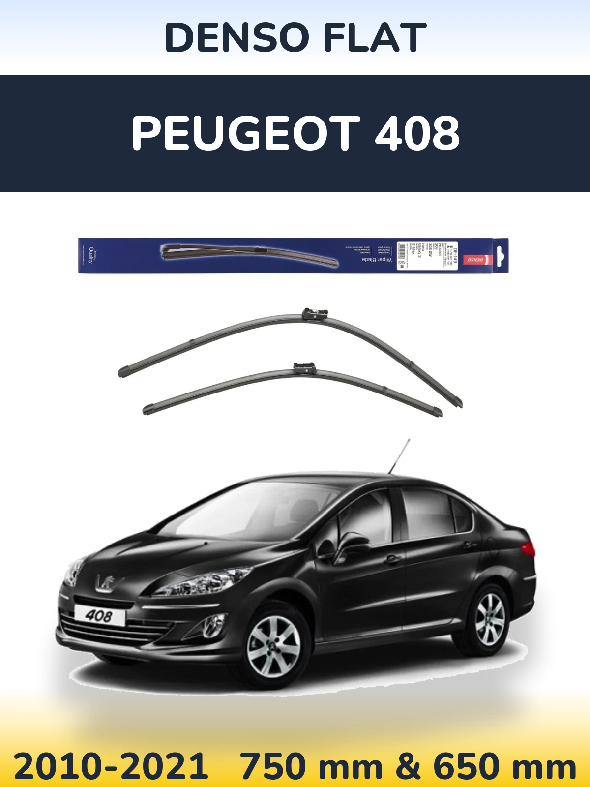 Sada předních stěračů Denso Flat 750 a 650 mm pro Peugeot 408 2010-2021