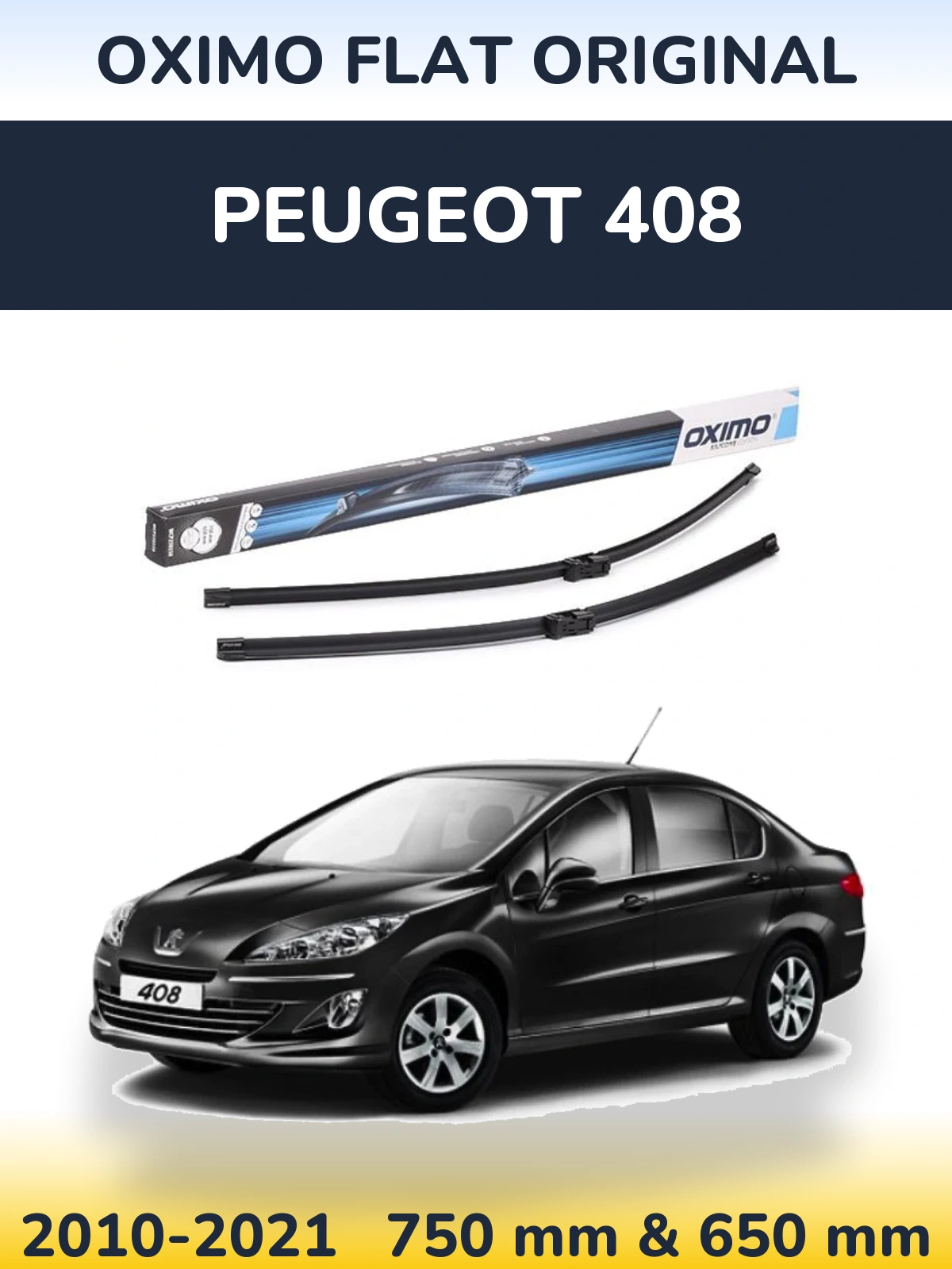 Sada předních stěračů Oximo Flat Original 750 a 650 mm pro Peugeot 408 2010-2021