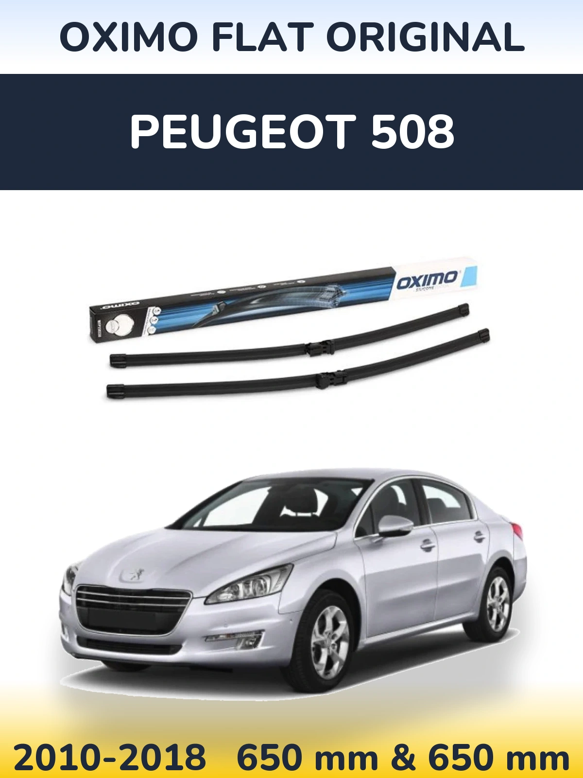 Sada předních stěračů Oximo Flat Original 650 a 650 mm pro Peugeot 508 2010-2018