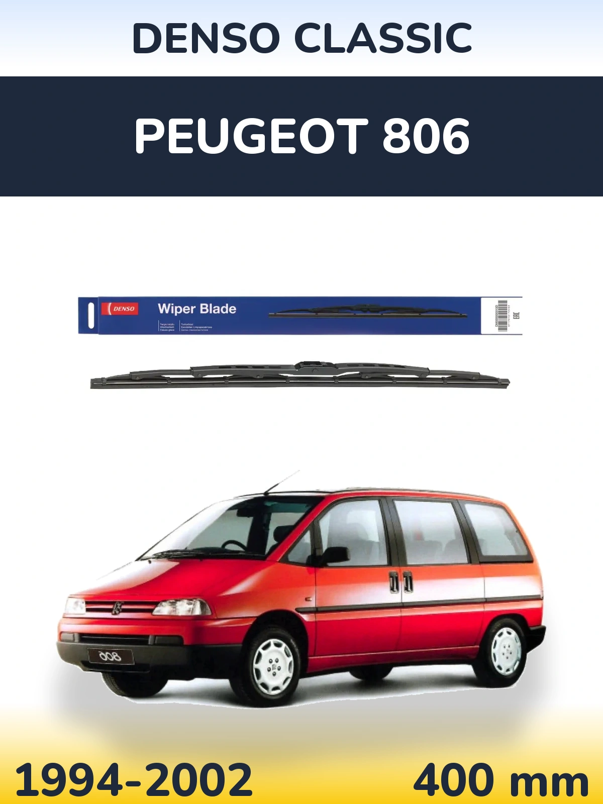 Zadní stěrač Denso Classic 400 mm pro Peugeot 806 1994-2002