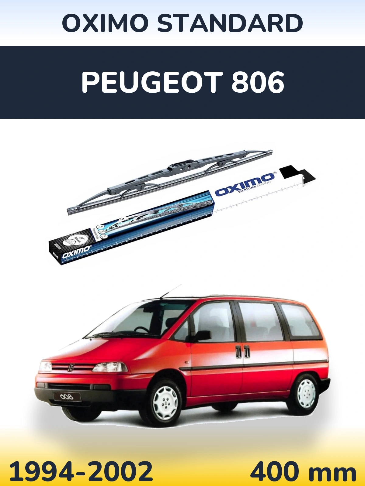 Zadní stěrač Oximo Standard 400 mm pro Peugeot 806 1994-2002