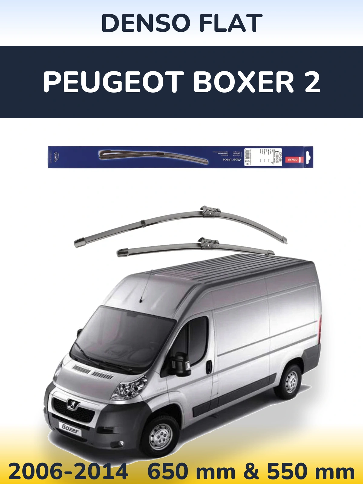 Sada předních stěračů Denso Flat 650 a 550 mm pro Peugeot Boxer 2 2006-2014