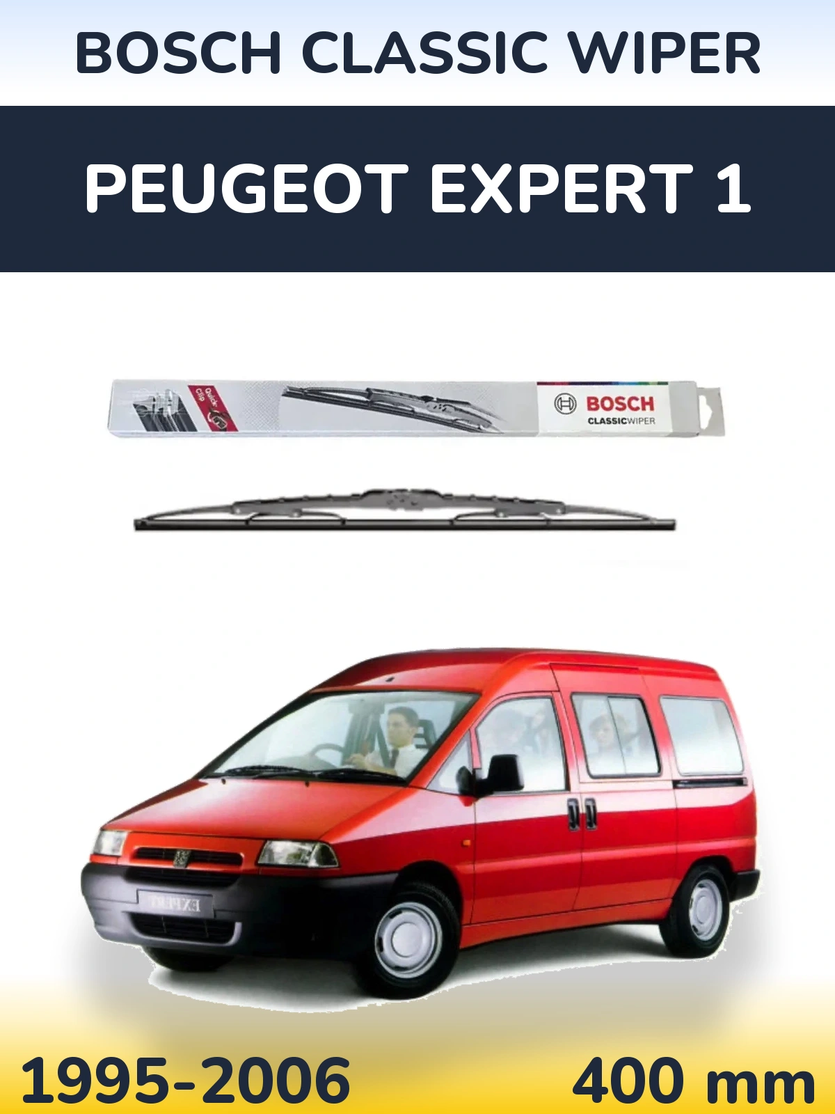 Zadní stěrač BOSCH Classic Wiper 400 mm pro Peugeot Expert 1 1995-2006