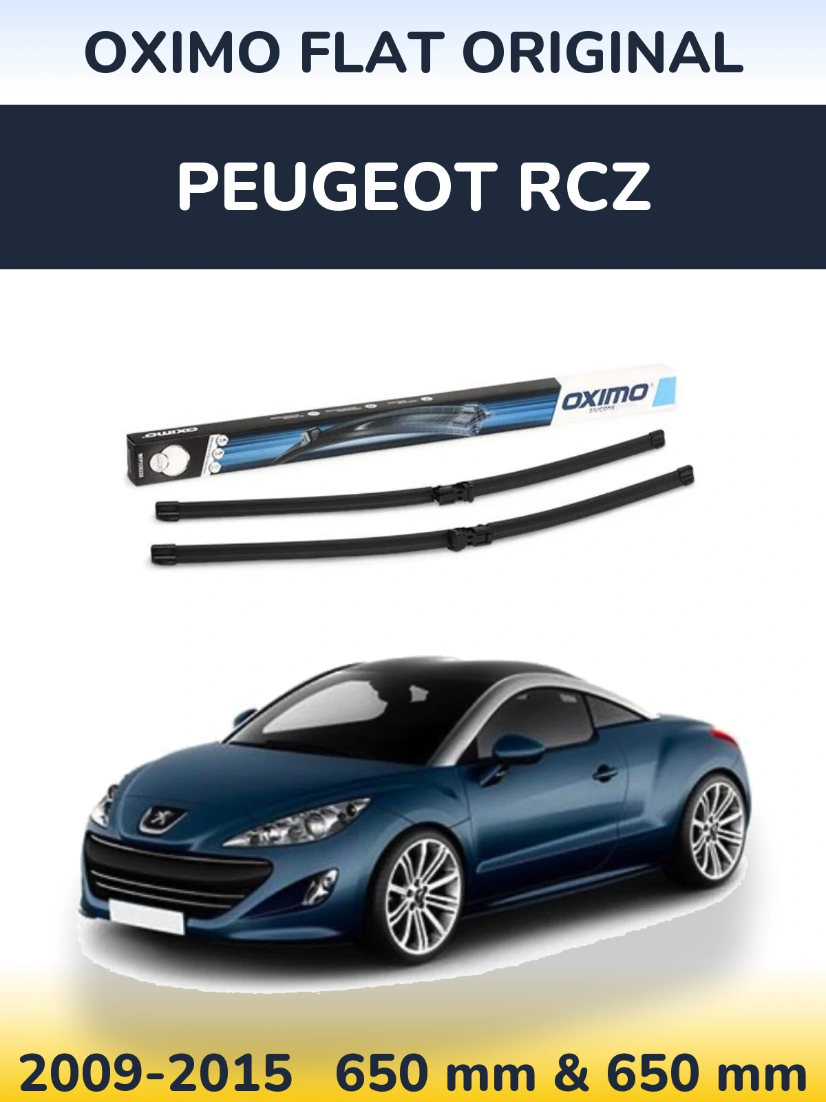 Sada předních stěračů Oximo Flat Original 650 a 650 mm pro Peugeot RCZ 2009-2015
