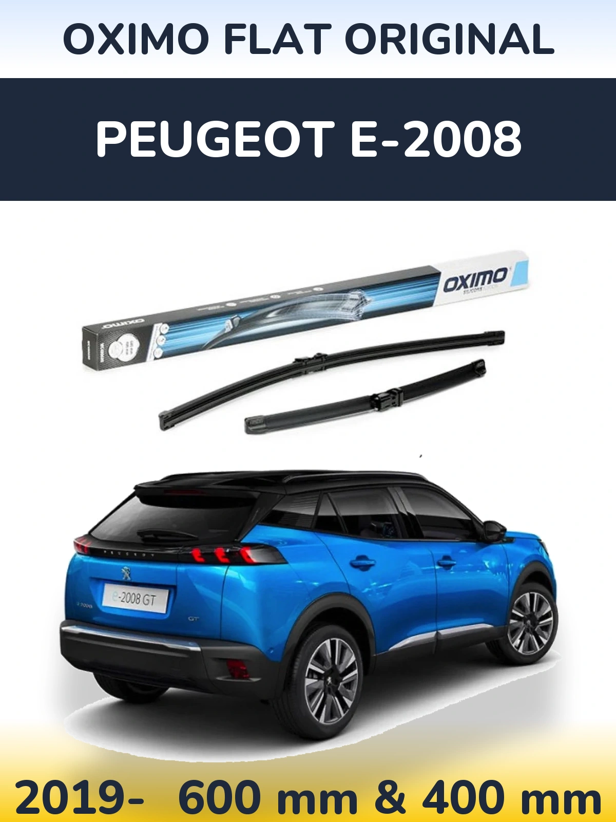 Sada předních stěračů Oximo Flat Original 600 a 400 mm pro Peugeot e-2008 2019-2026