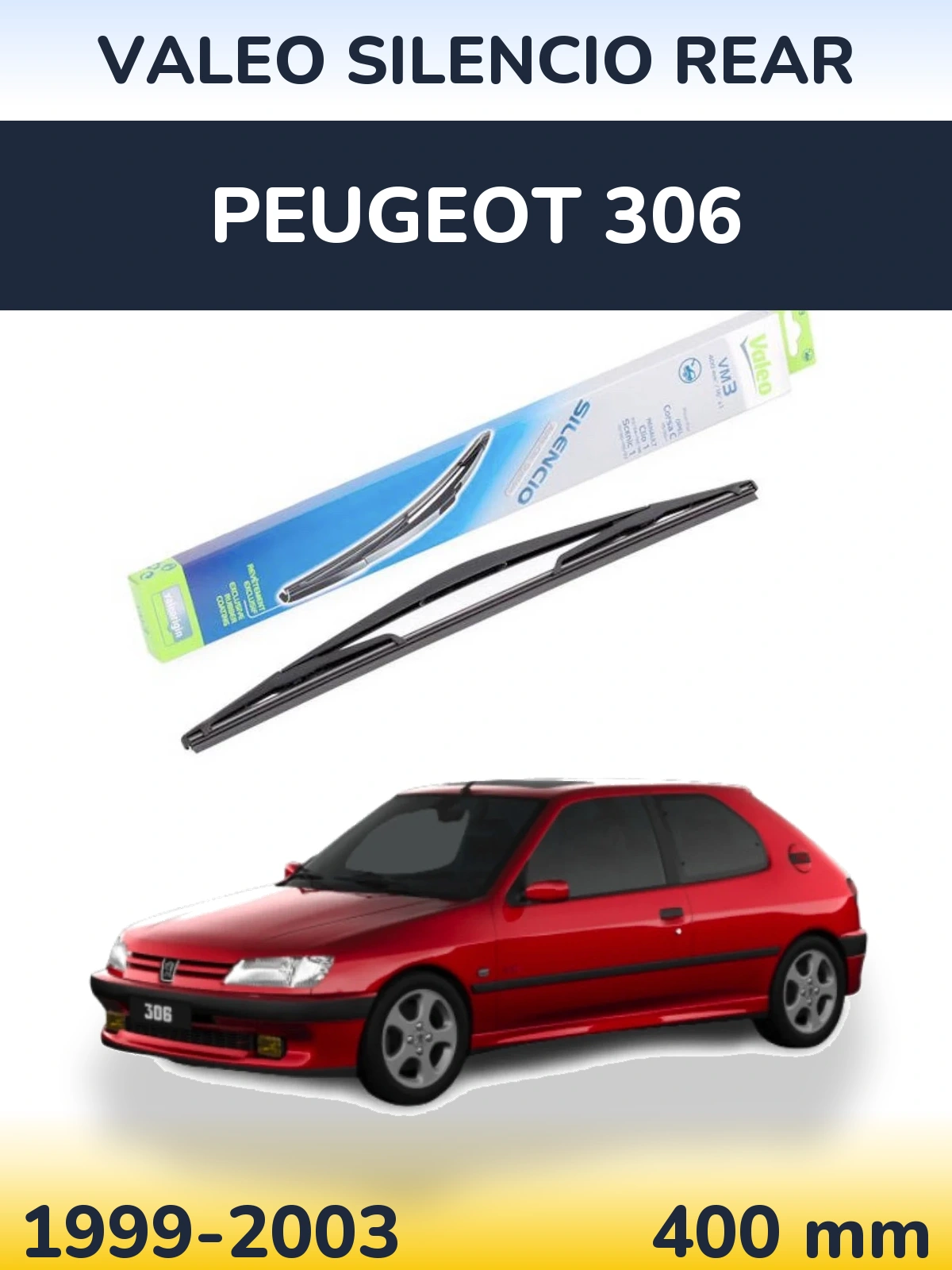 Zadní stěrač Valeo Silencio Rear 400 mm pro Peugeot 306 1999-2003