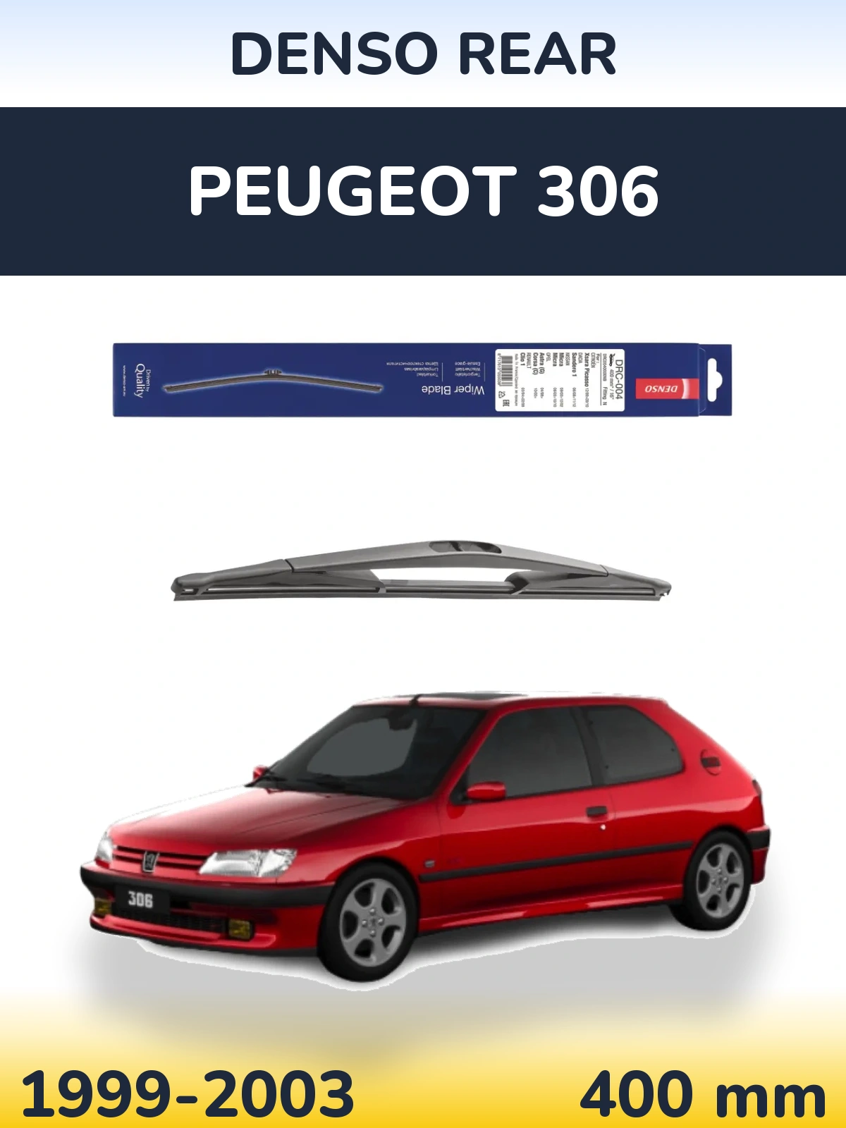 Zadní stěrač Denso Rear 400 mm pro Peugeot 306 1999-2003