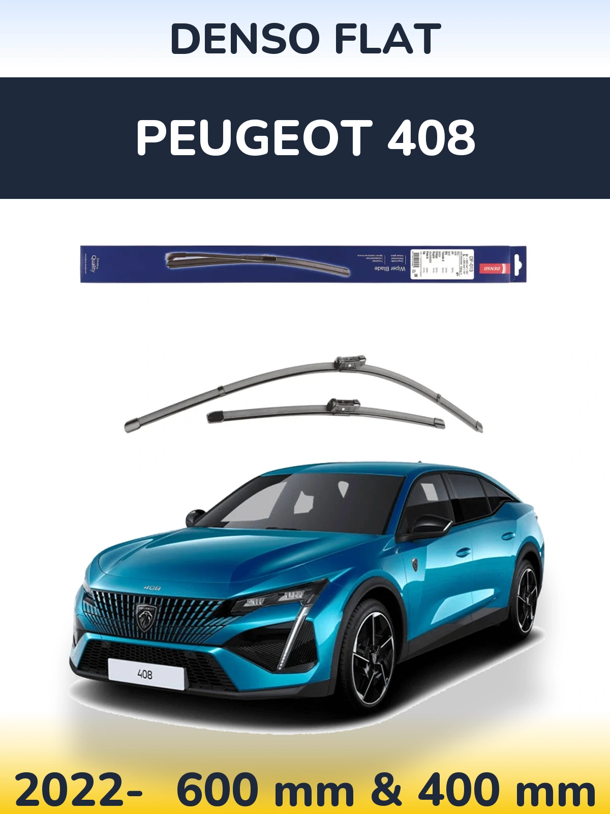 Sada předních stěračů Denso Flat 600 a 380 mm pro Peugeot 408 2022-2026